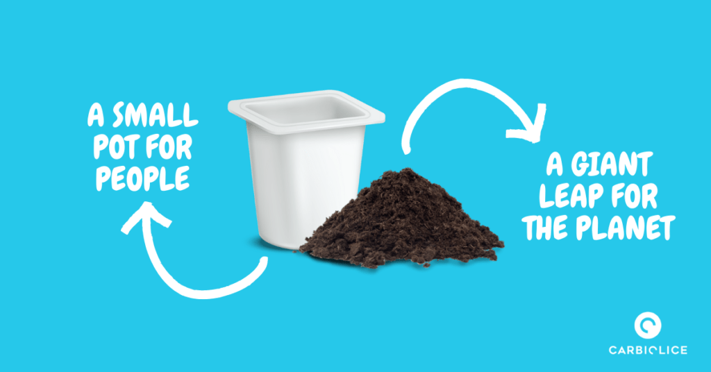 compost plastic yogurt pot